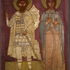 Феодор Стратилат, вмч., и Ирина (Македонская) мученица. 1592г. Икона