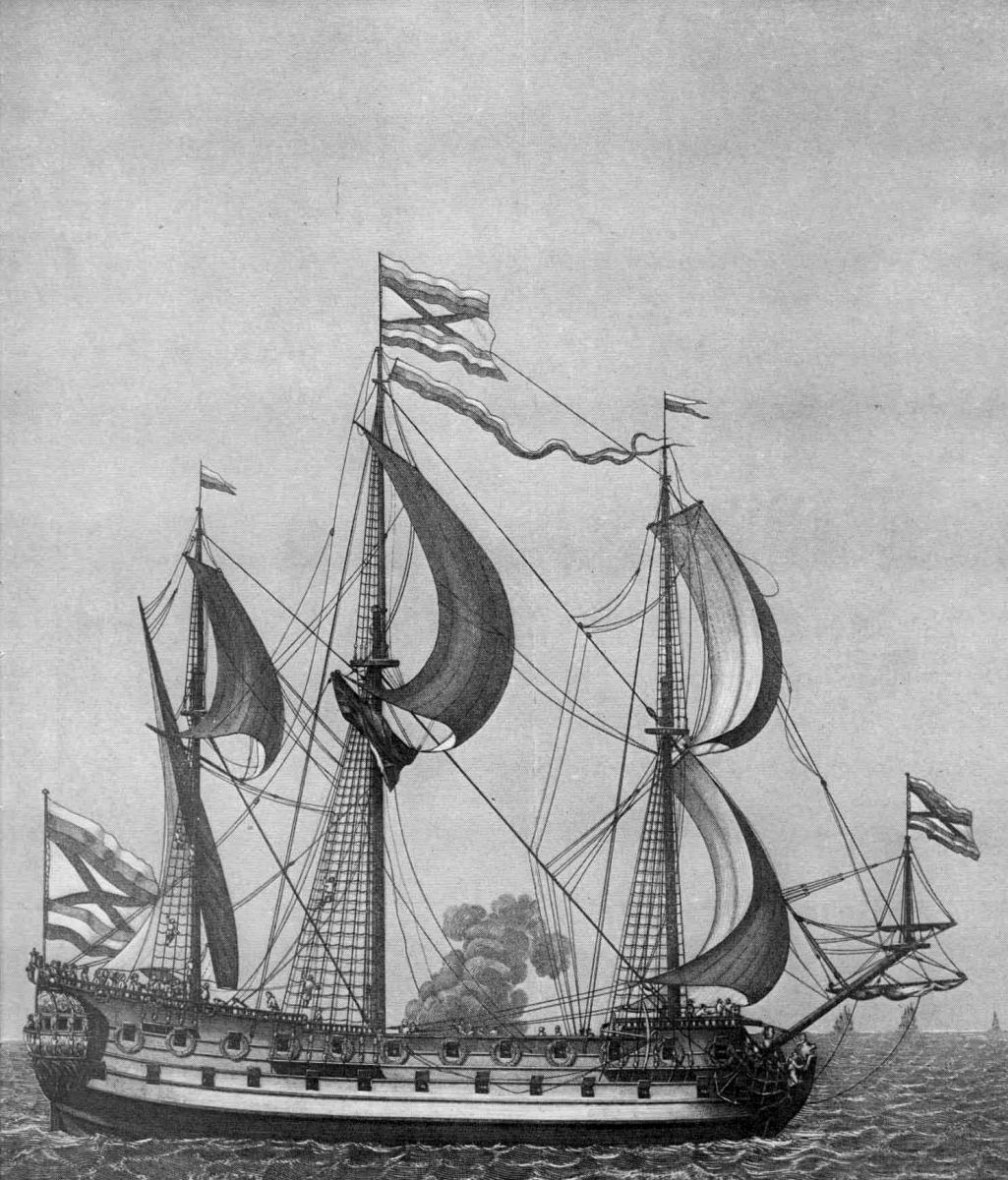 Гравюра А. Шхонебека 1701 г. "Корабль Предестинанція"
