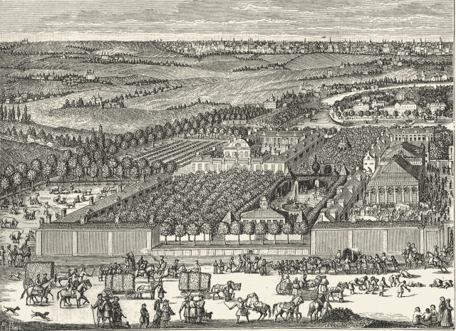 Немецкая слобода близ Москвы. Гравюра Генриха де Витта (Heinrich de Witt, 1671-1716)