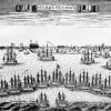 Остров Котлин и русский флот, гравюра Питера Пикарта, начало 18-ого века.