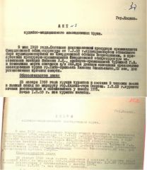Компиляция первых страниц Актов осмотра трупа Тибо-Бриньоля в томах №1, и №2