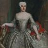 Princess Anna Wilhelmine of Anhalt-Dessau. Дворец Dessau Wörlitz, Georg Lisiewski. У дочери Анны Луизы - Анны Вильгемины тоже красная императорская мантия.